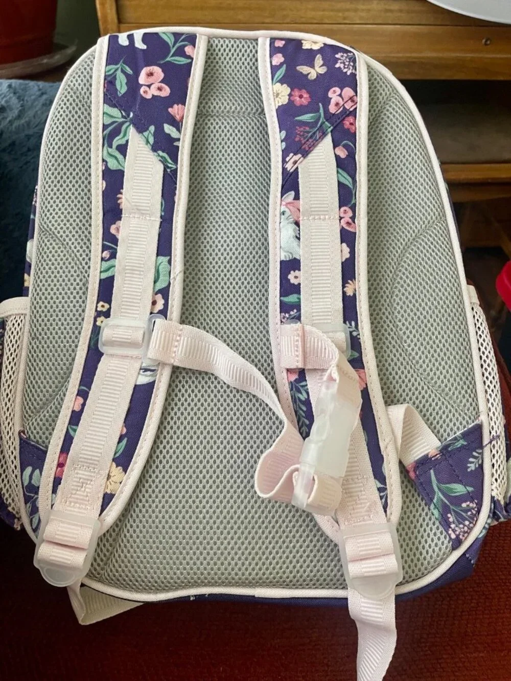 Pottery Barn Kids Mackenzie Small Backpack Kitty Floral Purple Pink Cats Bows